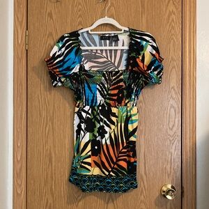 Colorful Tropical Print Top
